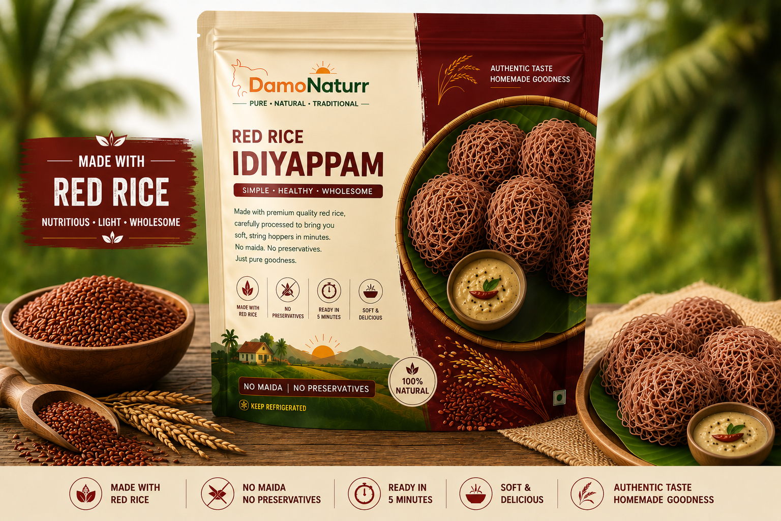 Red Rice Idiyappam